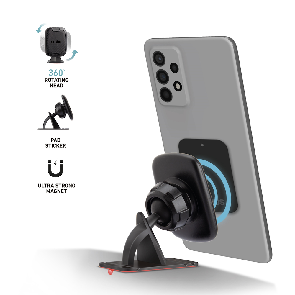 SBS TESUPCRUSCARB - Supporto per auto magnetico black