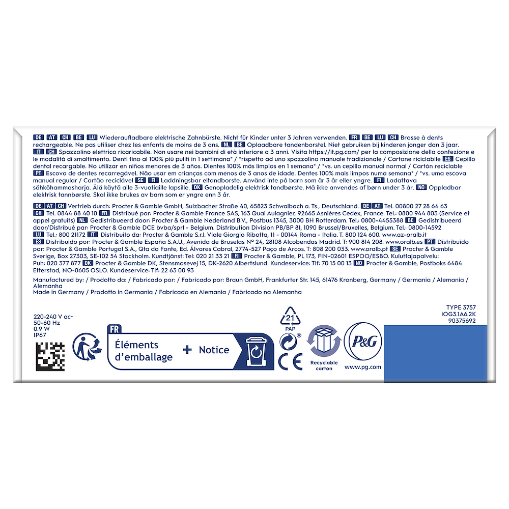 ORAL-B IO3BLACK - Oral-B iO 3 Elektrische Zahnbürste Schwarz