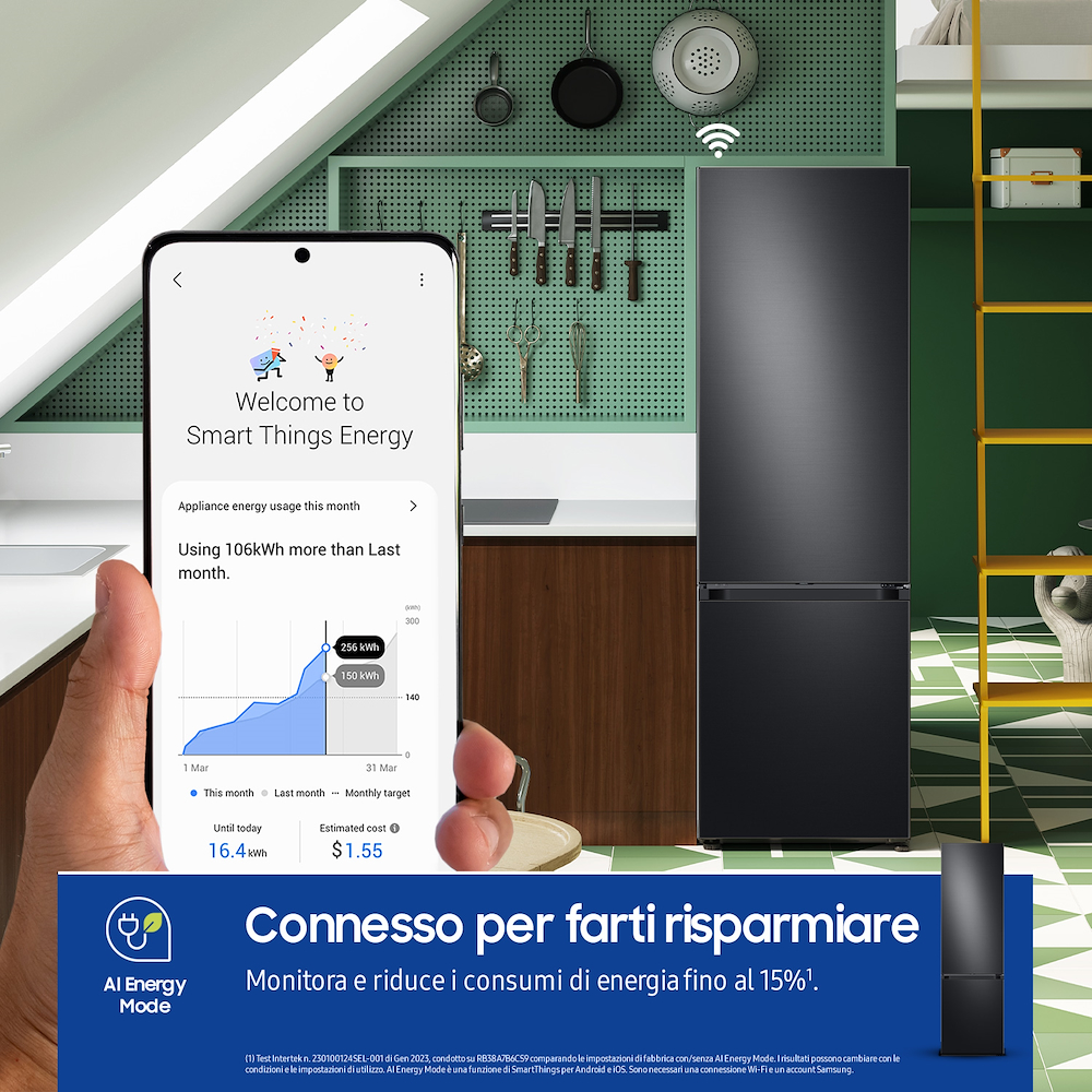 SAMSUNG RB38C7B6AB1 - Frigorifero Combinato Classe A Bespoke