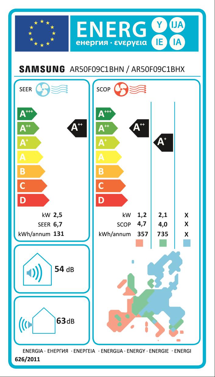 SAMSUNG AR50F09C1BHNEU - Unità interna Samsung LUZON S2 2.5KW