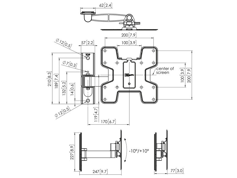 VOGEL'S PFW2030 - Vogel's PFW 2030 – Schwenk- und neigbare TV-Wandhalterung mit Diebstahlschutz