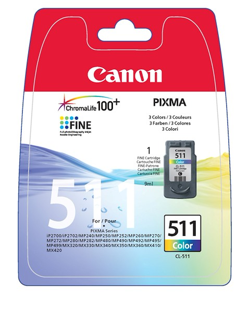 CANON 2972B001 - 2972B001 0629374 CART.INK-JET COLORI 9ML SECURITY CL-511 EUR/OCN