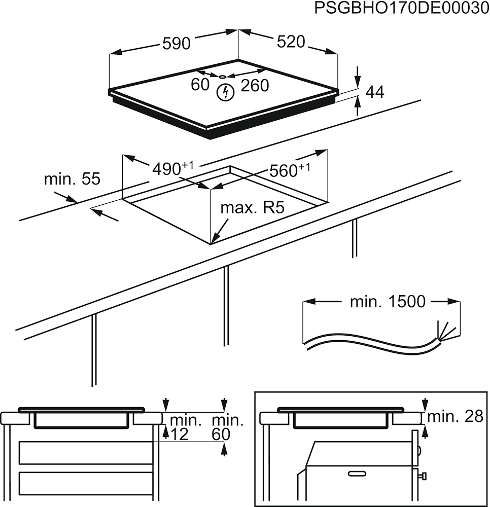 ELECTROLUX CIL63443 - Induktionskochfeld Electrolux 4-Zonen mit Bridge ELECTROLUX CIL63443 - Induktionskochfeld Electrolux 4-Zonen mit Bridge