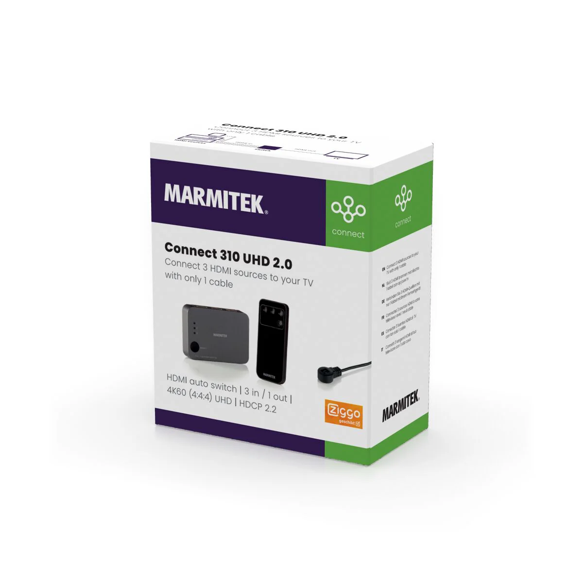 MARMITEK CONNECT310 - Marmitek Connect 310 UHD – Switch HDMI 3 ingressi / 1 uscita con supporto 4K