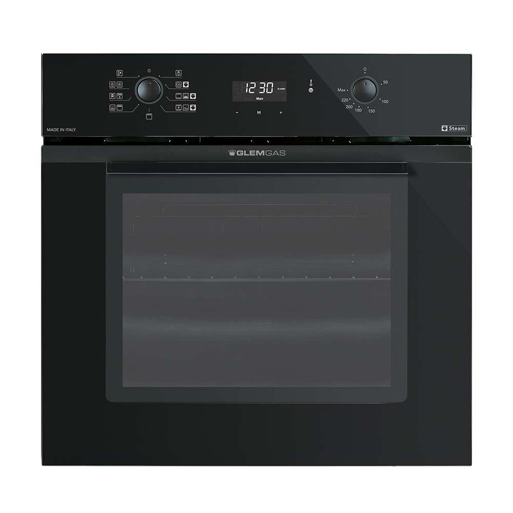 GLEM GAS GFU98BKS6V3 - Multifunktionsofen 60 cm in glänzend Schwarz
