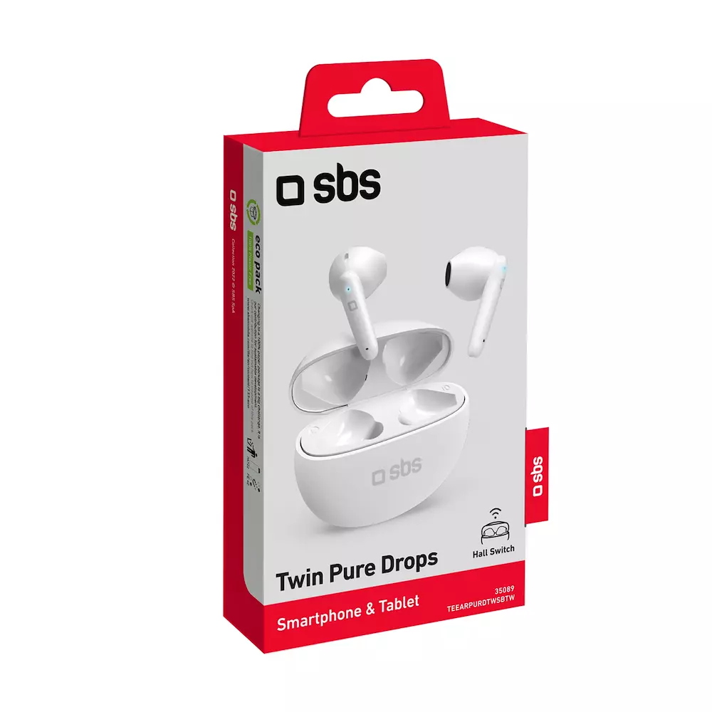 SBS TEEARPURDTWSBTW - Auricolari TWS Pure Drops Bianchi