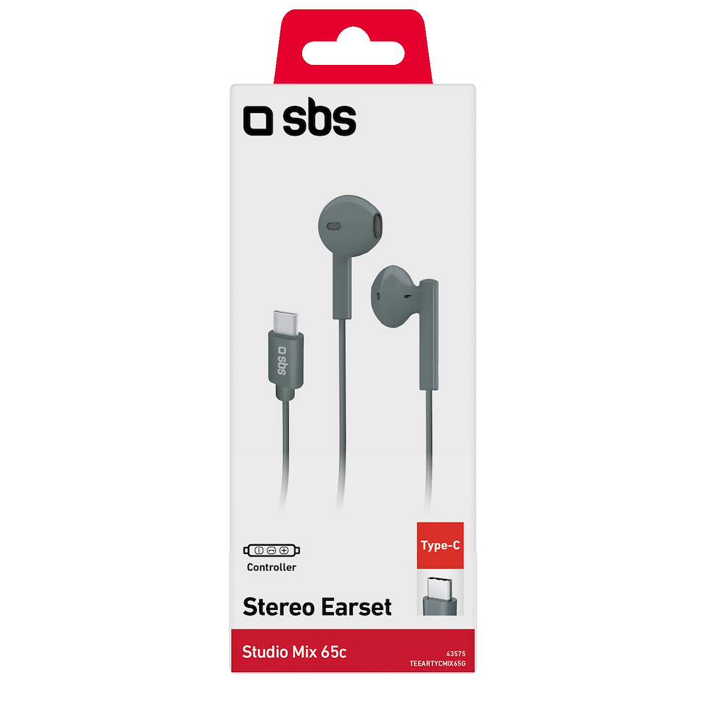SBS TEEARTYCMIX65G - Auricolari in-ear USB-C con microfono