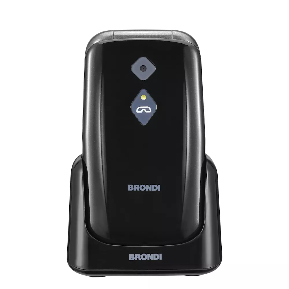 BRONDI AMICOSICUROPLUSNEROMETAL - Telefono sicuro Amico con bracciale SOS