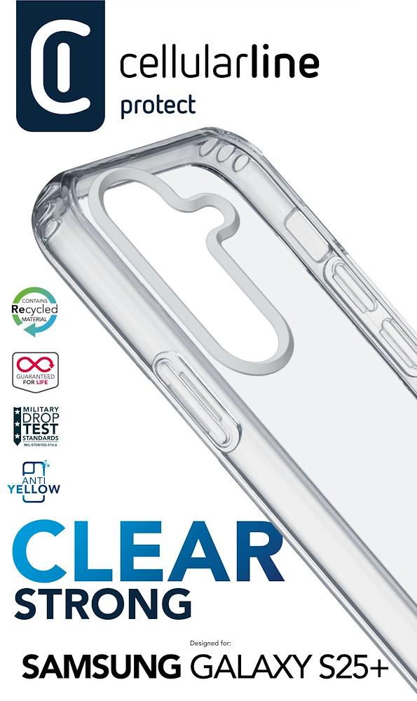 CELLULAR LINE CLEARDUOGALS25PLT - Custodia Clear Strong Galaxy S25+