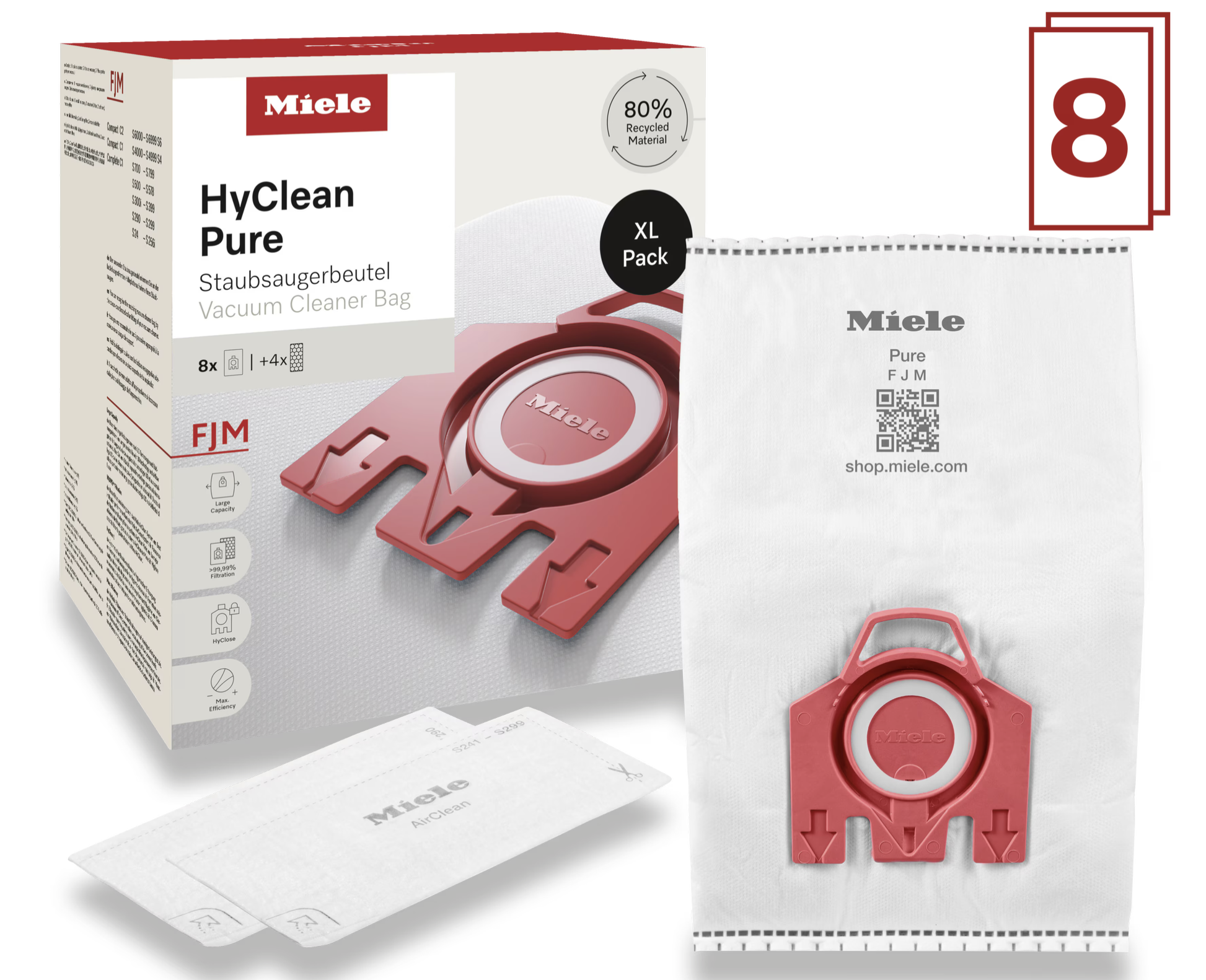 Miele 12498160 - Sacchetti FJM XL HyClean Pure