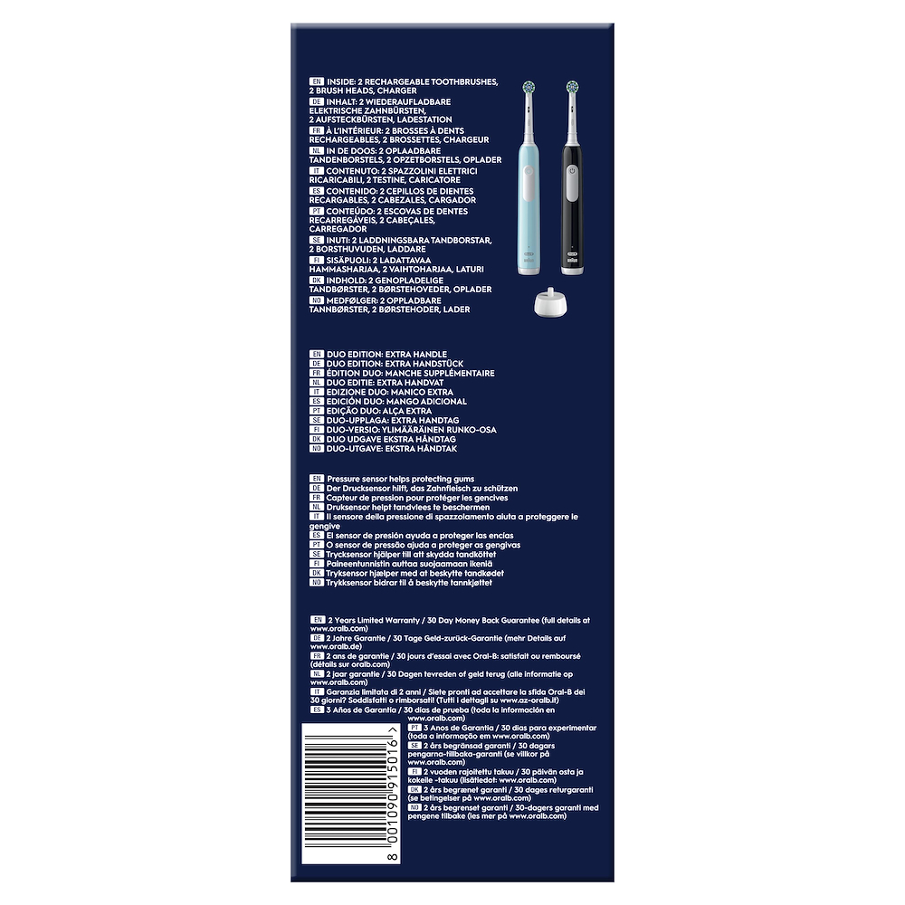 ORAL-B PRO1DUOBLACKBLU - Oral-B Pro 1 Duo Spazzolino Elettrico Nero/Blu