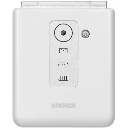 BRONDI FLIPPERWHITEMETAL - Brondi Flipper Cellulare a Conchiglia Bianco