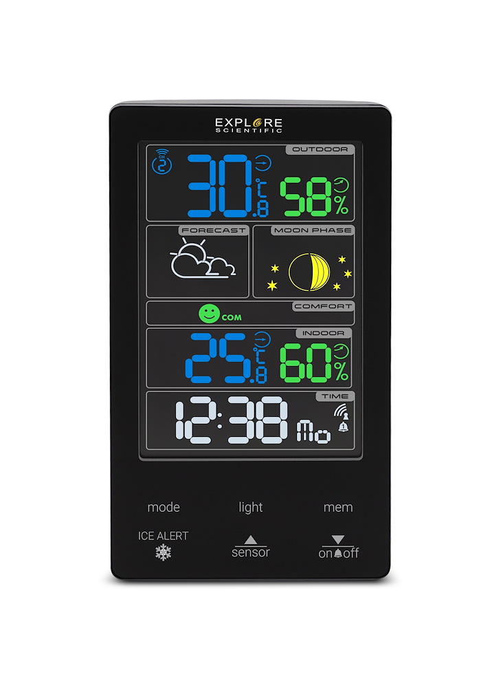 EXPLORE SCIENTIFIC WSC4009GYE000 - Wetterstation Touchscreen mit Farbdisplay