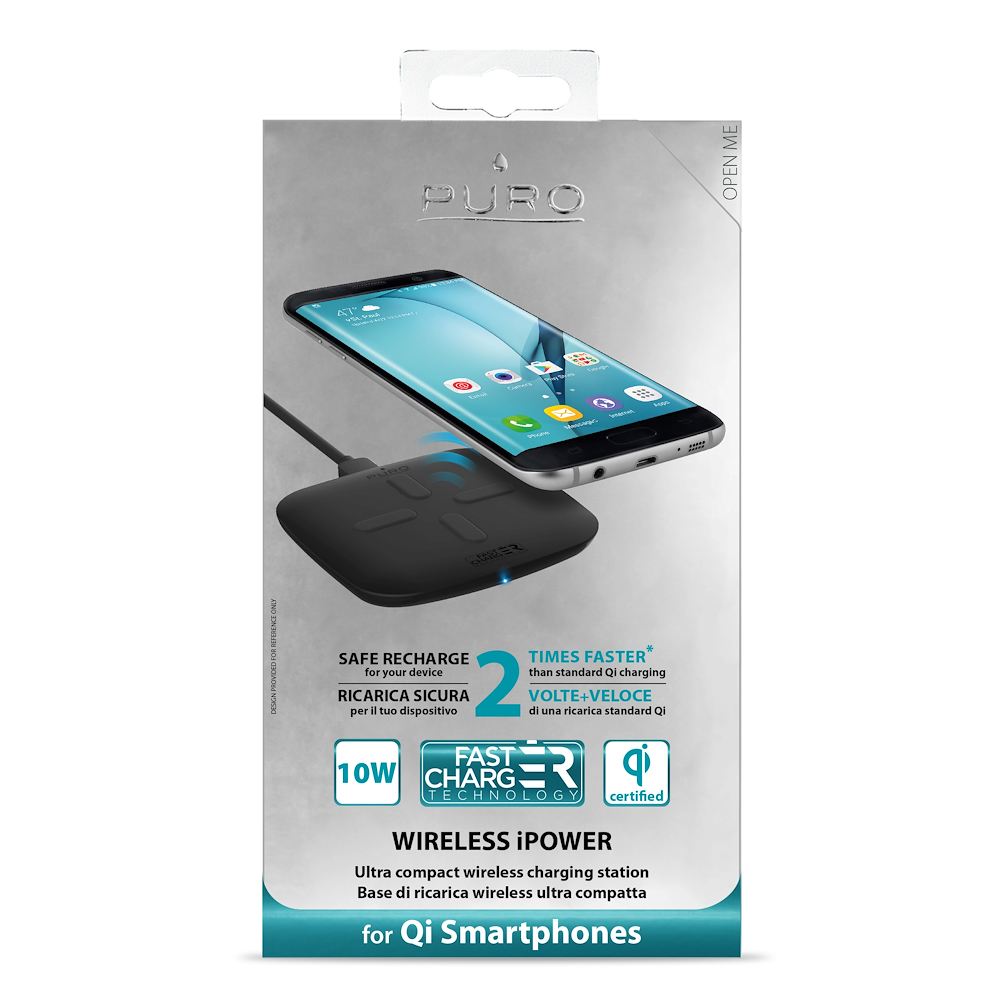 PURO FCCSQI2BLK - Caricatore wireless iPOWER PURO FCCSQI2BLK - Caricatore wireless iPOWER