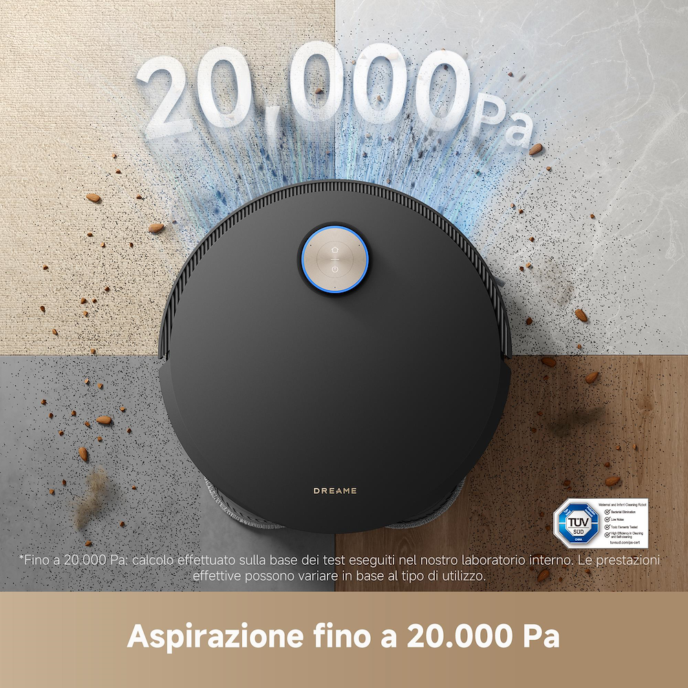DREAME DREX50UCBK - Robot Aspirapolvere e Lavapavimenti 20,000Pa