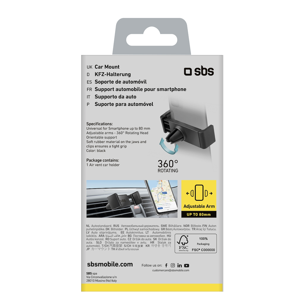 SBS TESUPAIRCLIP - Supporto universale per auto