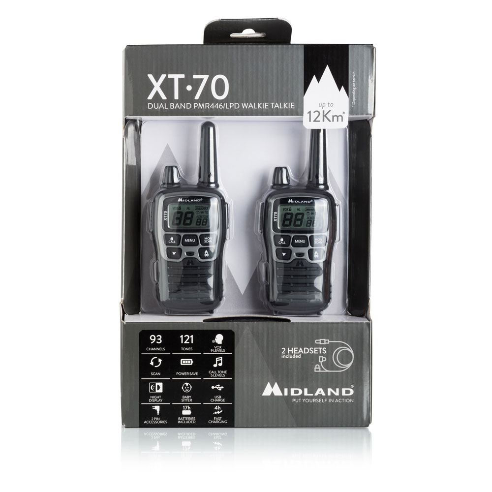 MIDLAND XT70 - Walkie Talkie Dualband 12 km