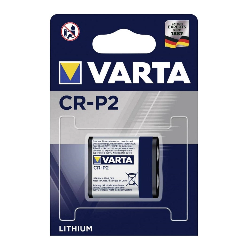 VARTA 6204301401 - Lithium-Fotobatterie CR-P2 6V