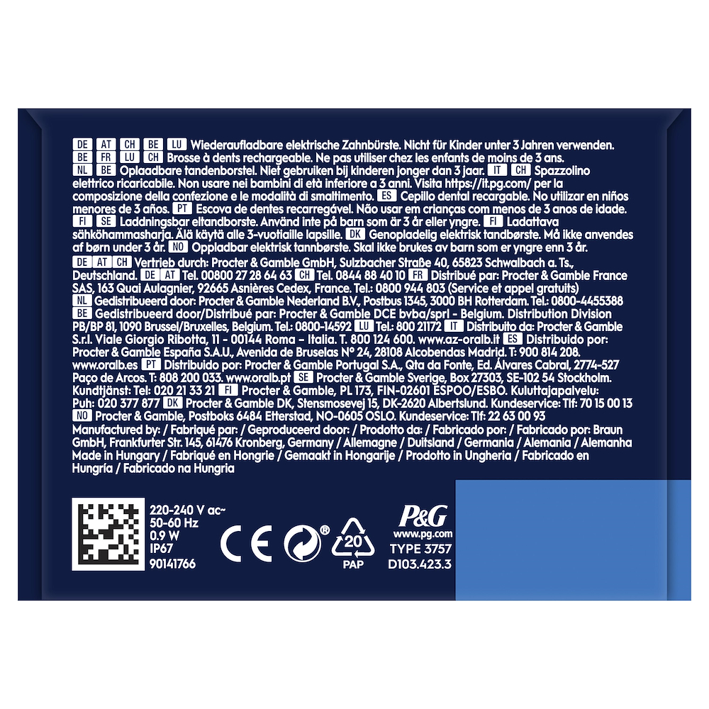 ORAL-B VITALITYPROBLACK - Oral-B Vitality Pro Elektrische Zahnbürste Schwarz