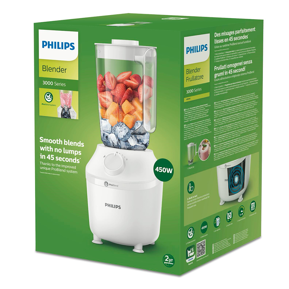 PHILIPS HR2041 - Frullatore Philips 450W con tritaghiaccio