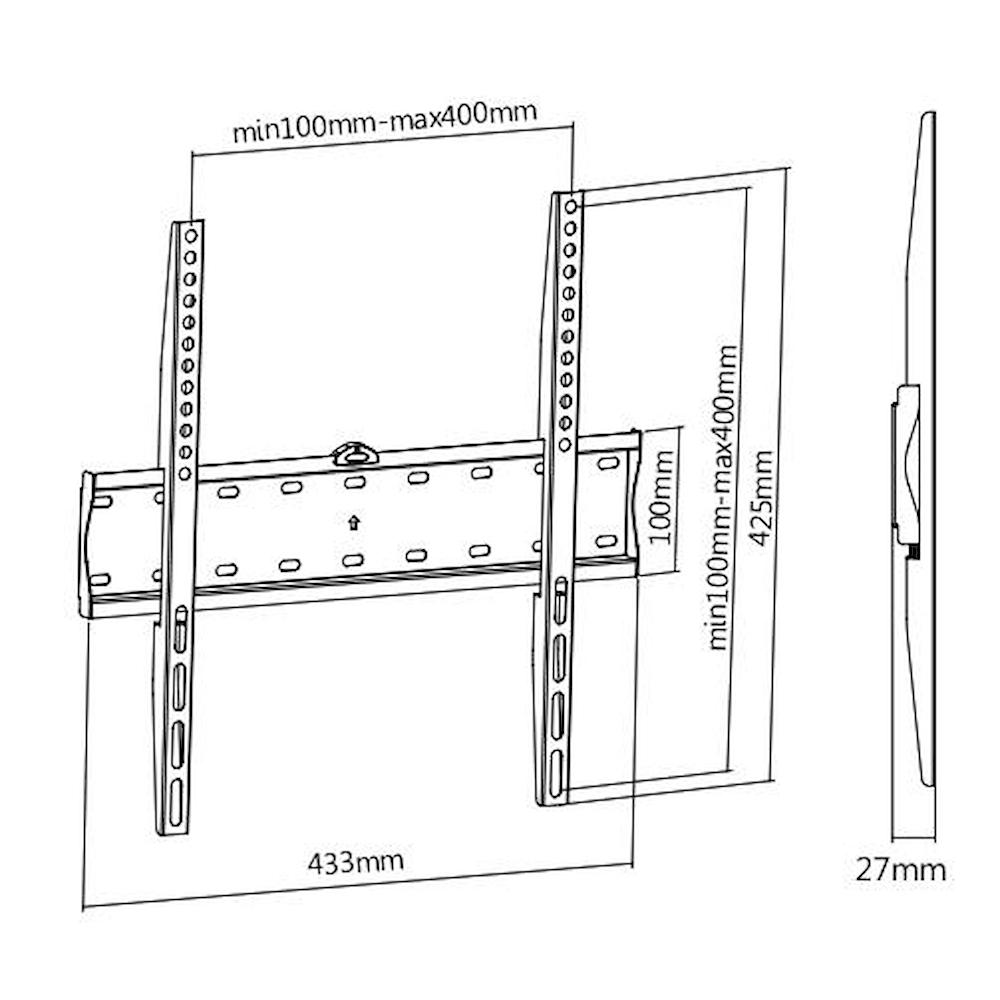MUNARI SP240 - SP240 – Feste TV-Wandhalterung für Fernseher bis 60 Zoll (40 kg)