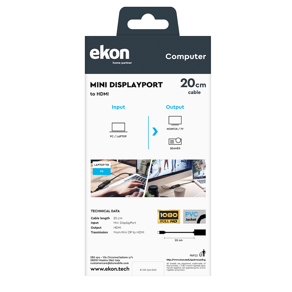 EKON ECITDISPLHDMI - Mini DisplayPort zu HDMI Adapter