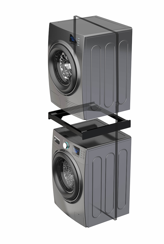 MELICONI 656138 - 656138 0718626 Verbindungs-Kit für Waschmaschine und Trockner – Schwarz