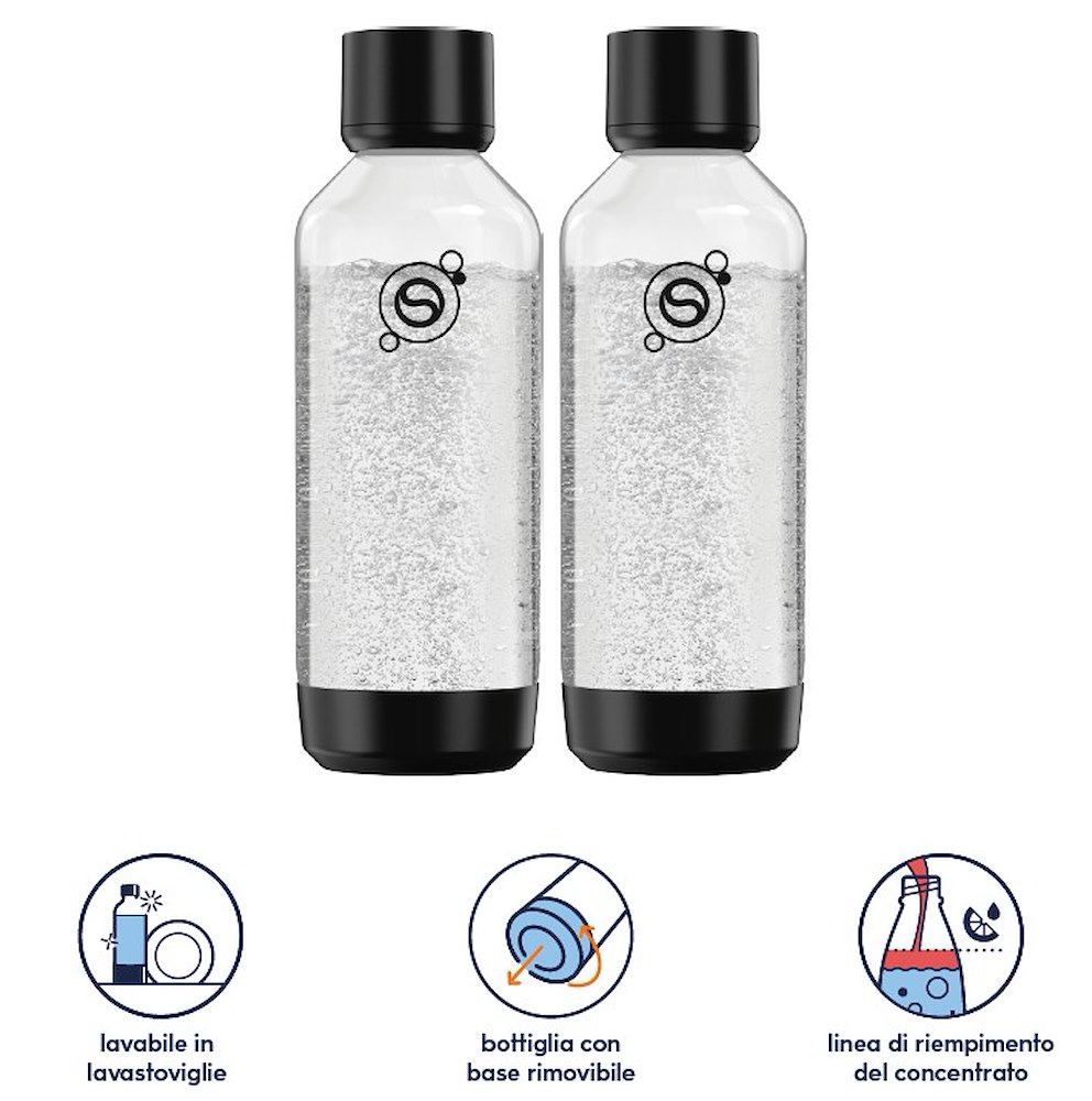 SODASTREAM 1542220390 - Bottiglie Fresh Bipack Nero
