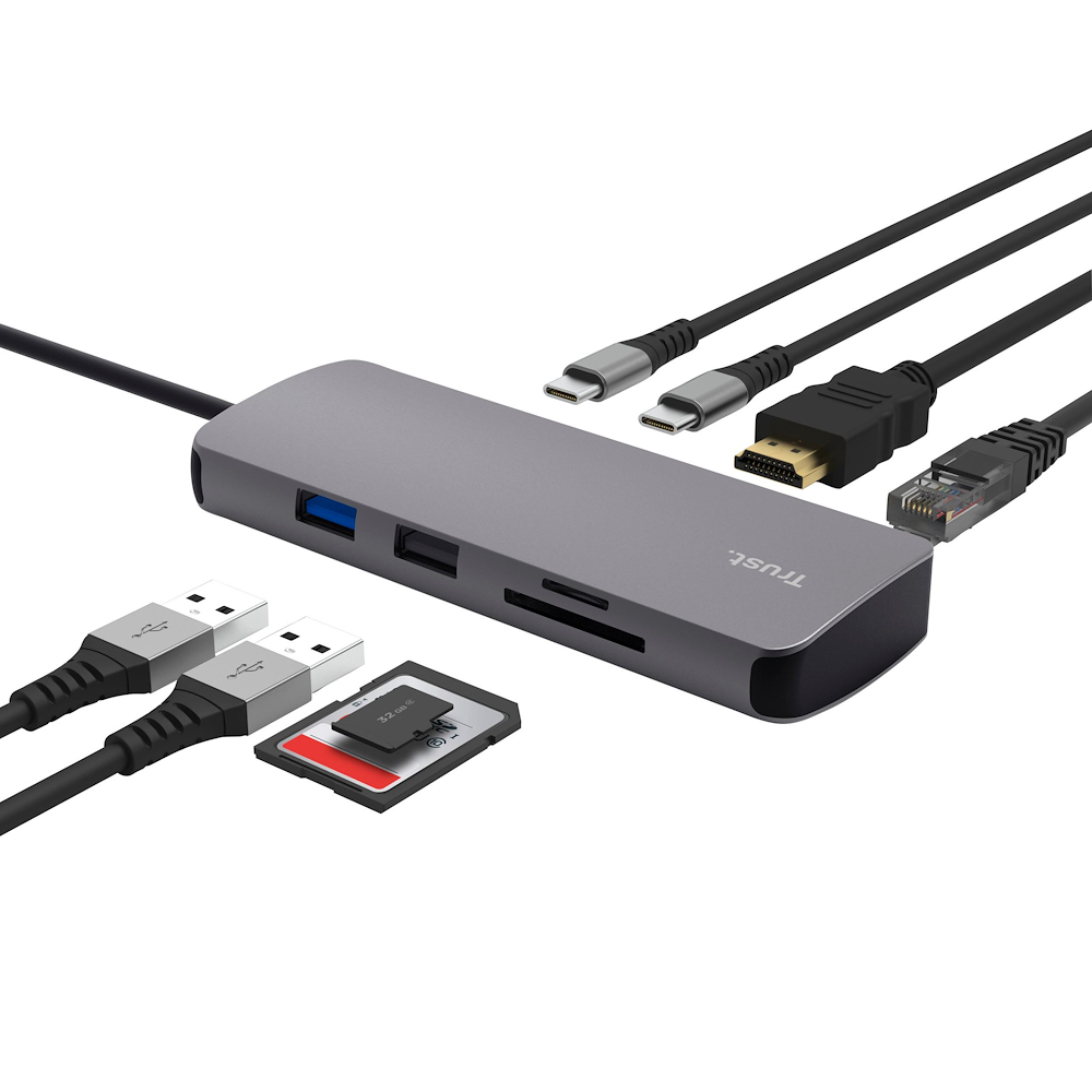 TRUST 25672 - Adattatore Multiporta USB-C 8-in-1