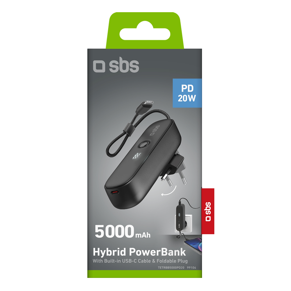 SBS TETRBB5000PD20 - 2-in-1 Powerbank für Reisen