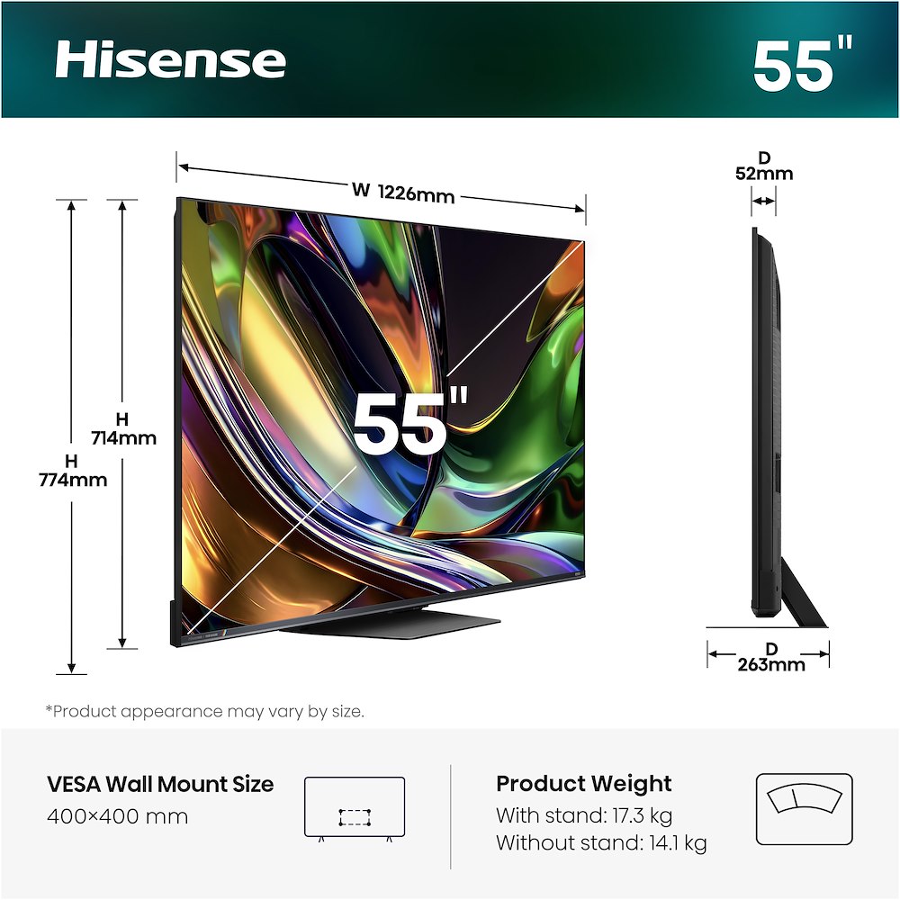 HISENSE 55UR8S - TV RGB MiniLED 55" 4K HD