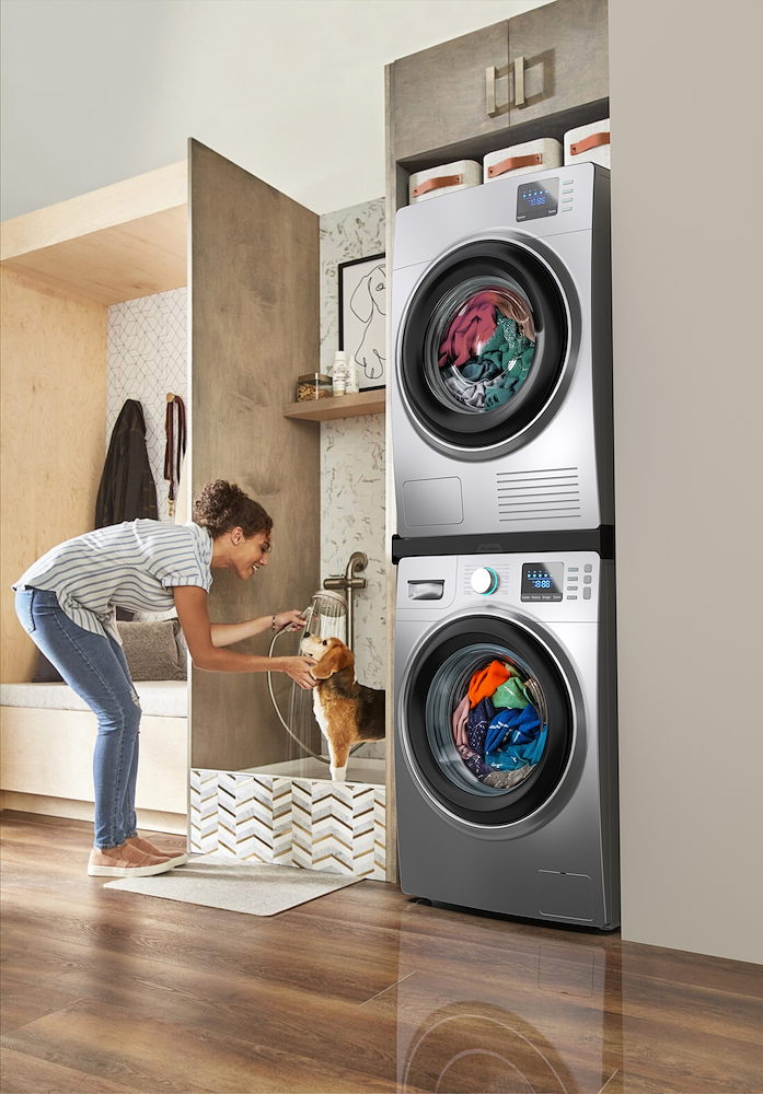 MELICONI 656138 - 656138 0718626 Verbindungs-Kit für Waschmaschine und Trockner – Schwarz