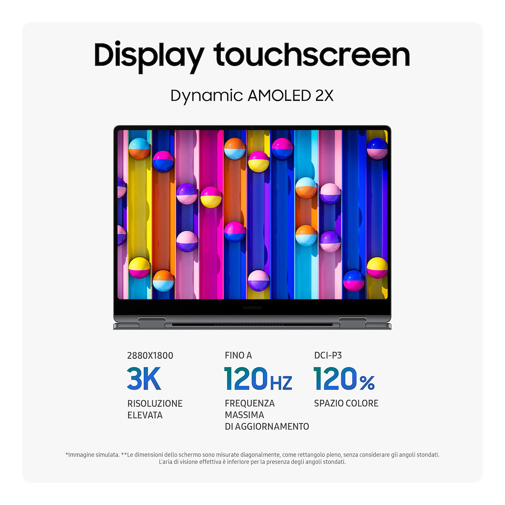 SAMSUNG NP960QHAKG1IT - Laptop 2 in 1 Samsung Galaxy Book5 Pro 360