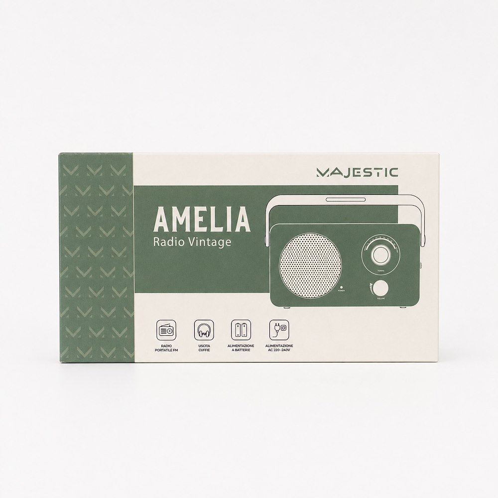 MAJESTIC AMELIASG 0756889 RADIO PORT.FM DOPPIO SISTEMA DI ALIMENTAZION.VERDE