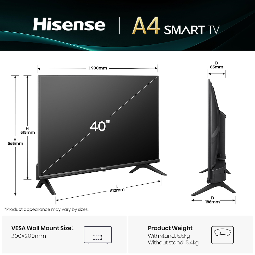 HISENSE 40A49Q - Smart TV 32" HD