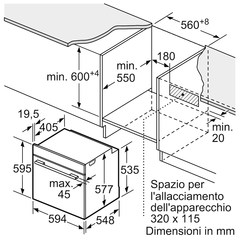BOSCH HBG7321B1 - Serie 8 Forno da incasso HBG7321B1