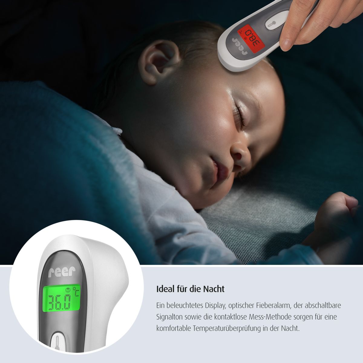REER 98050 - Colour SoftTemp 3in1 Kontaktloses Infrarot-Fieberthermometer
