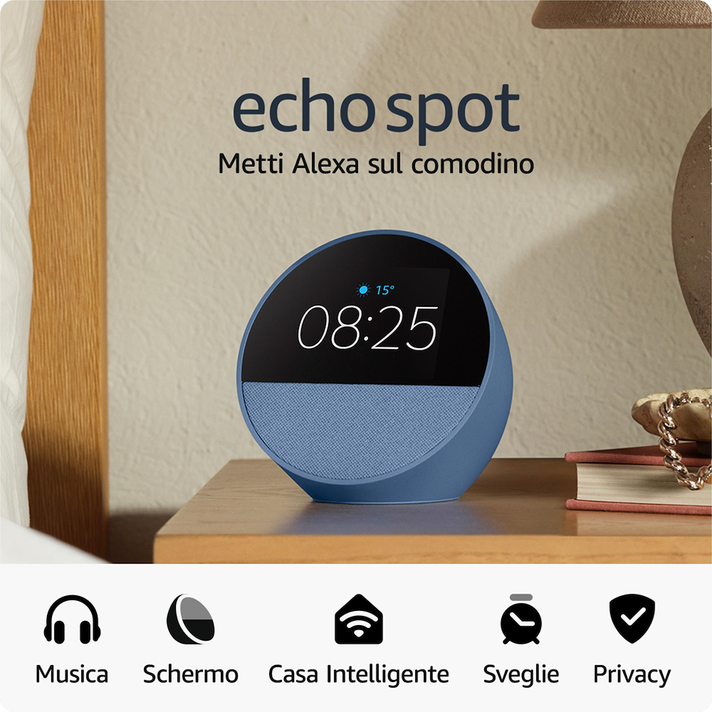 ECHO ECHOSPOT2024BLUE - Amazon Echo Spot Smart-Alarmuhr Blau ECHO ECHOSPOT2024BLUE - Amazon Echo Spot Smart-Alarmuhr Blau