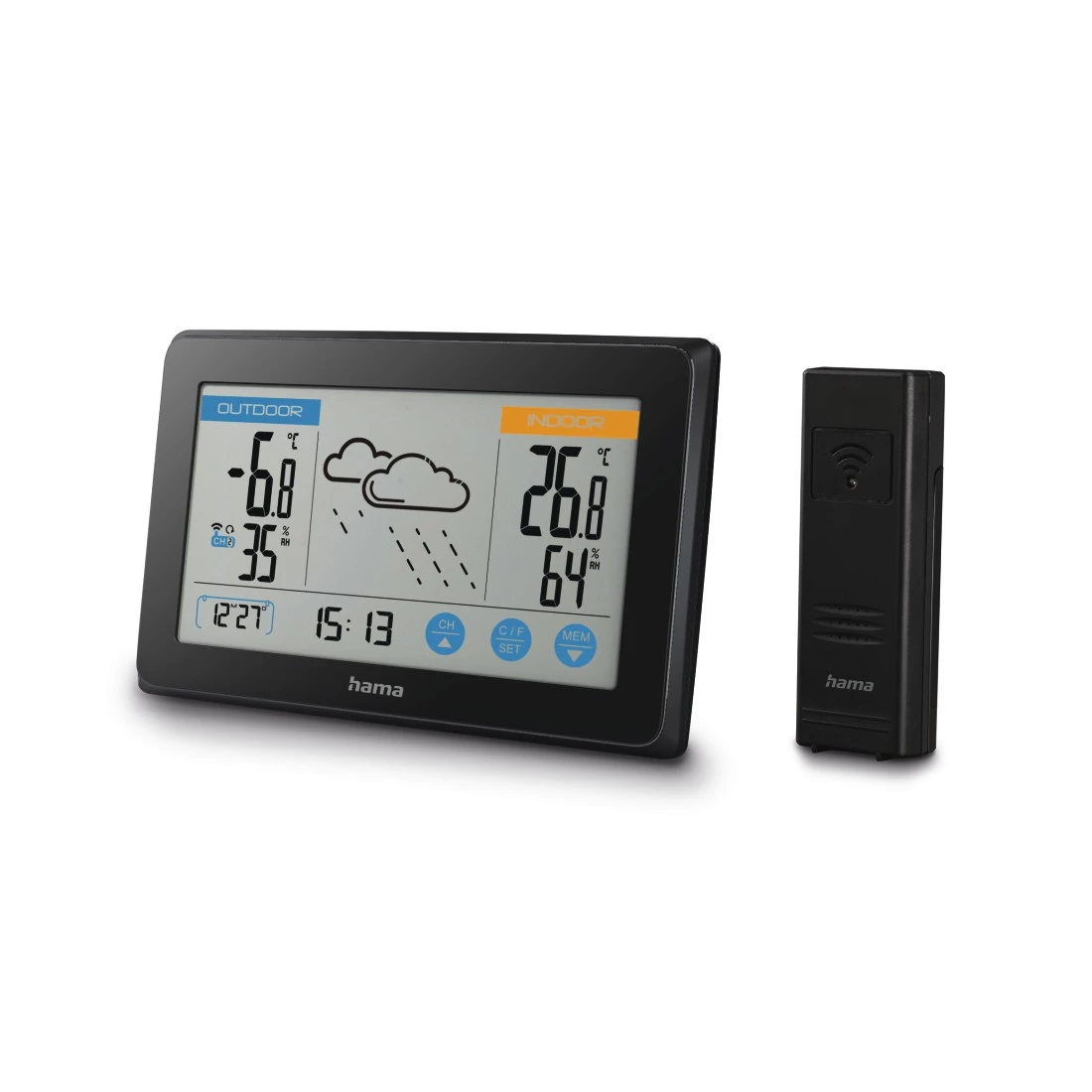 HAMA 00186314 - Touch Wetterstation Schwarz