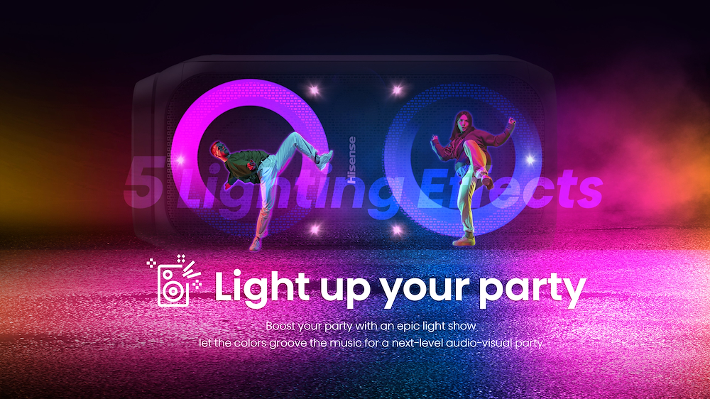 HISENSE Party Rocket - Speaker Bluetooth da festa 160W