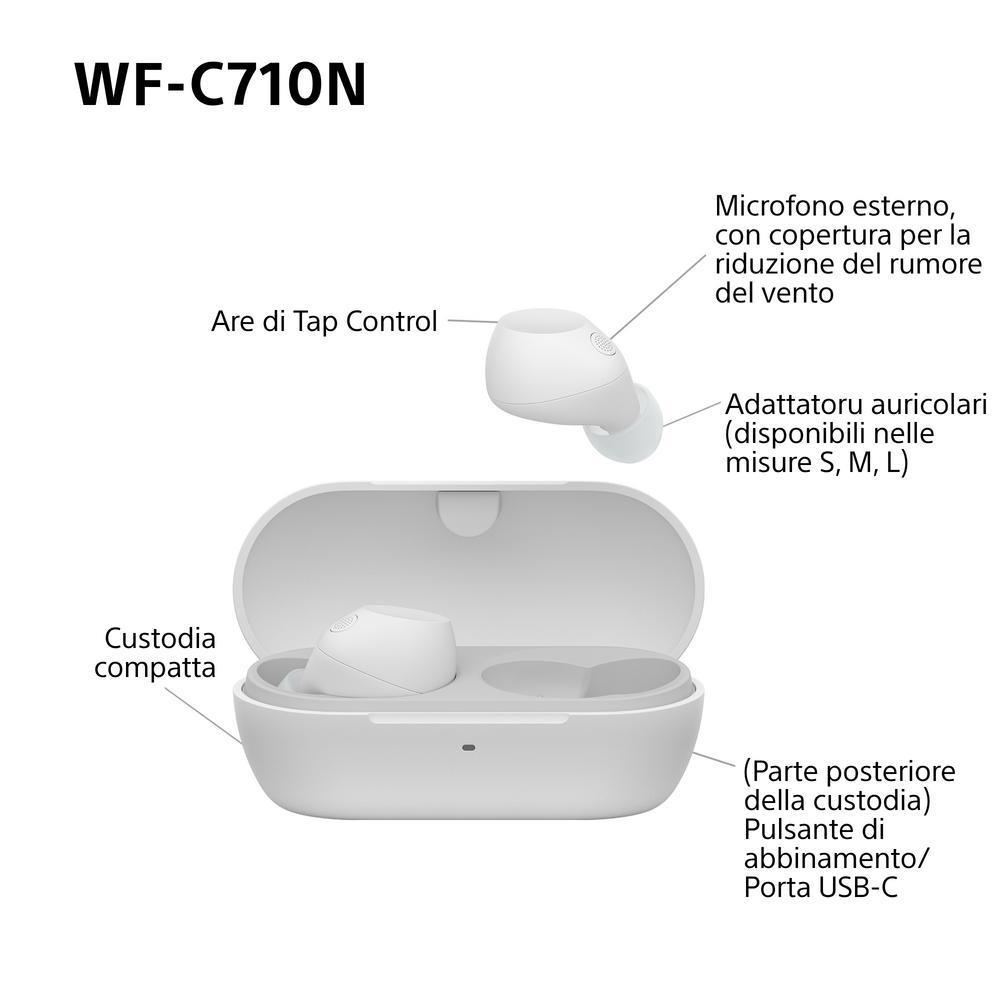 SONY WFC710NW - Cuffie True Wireless con NC Bianche