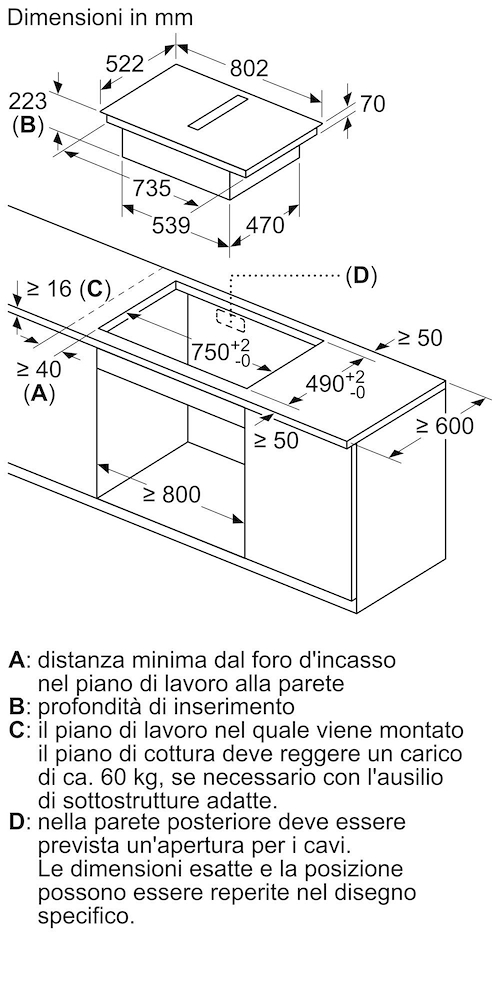 BOSCH PVS831B16E - Piano a induzione Bosch 80 cm
