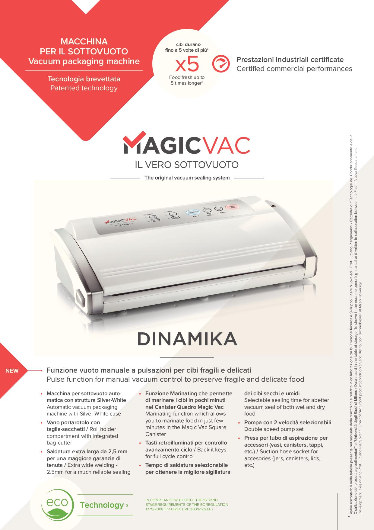 MAGIC VAC VG02PK1 - Macchina Sottovuoto Dinamika Bianca