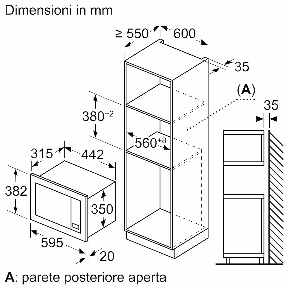 BOSCH BFL623MB4 - Microonde da incasso 38cm