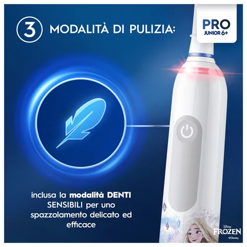 ORAL-B AA40642 - Spazzolino Elettrico per Bambini BRAUN Oral-B Junior Pro Frozen (Ricaricabile) dai 6 Anni