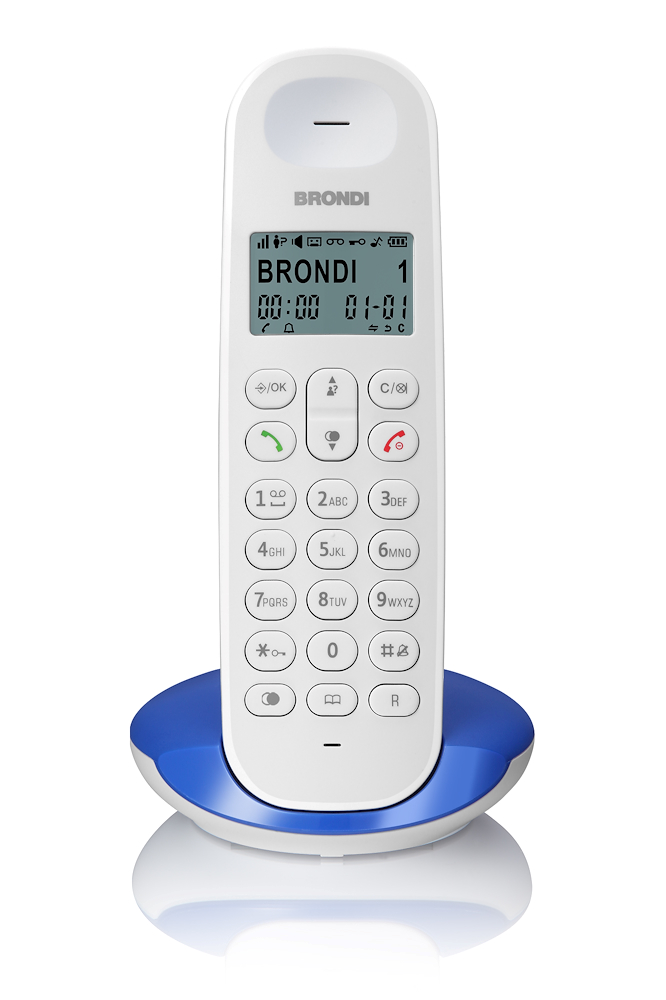 BRONDI LOTUSBIANCOBLU - Telefono cordless Brondi LOTUS