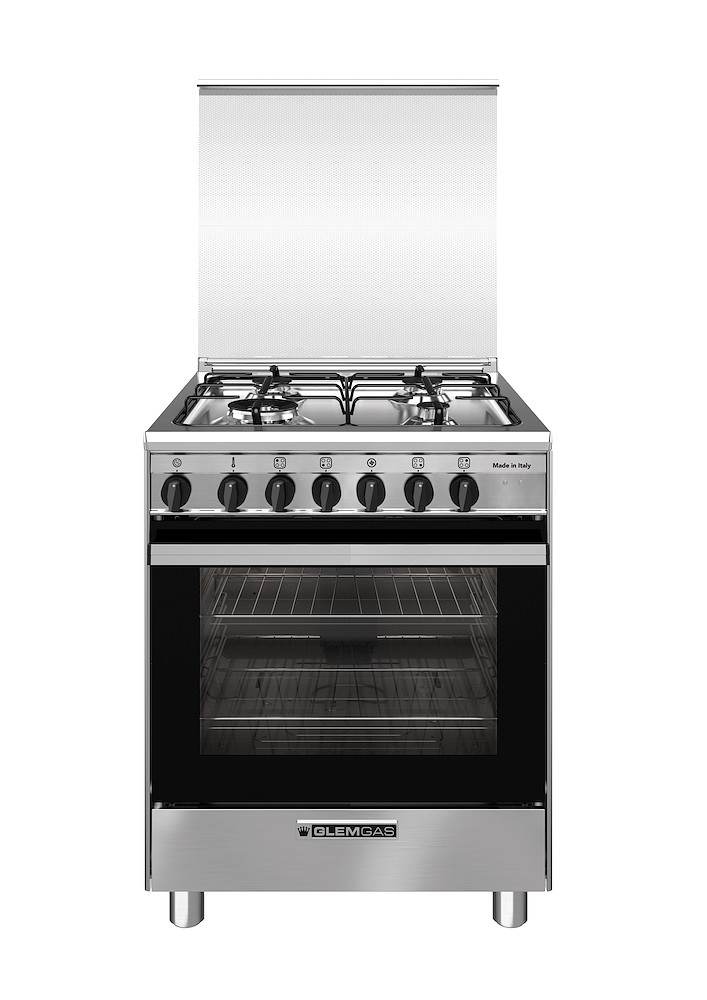 GLEM GAS SA66TMI - 60cm Küchenherd Inox mit Multifunktionsbackofen