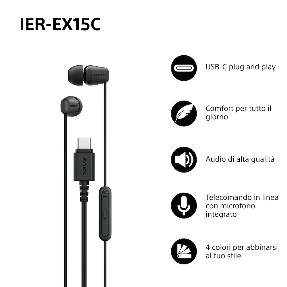SONY IEREX15CB - In-Ear Kopfhörer USB-C Schwarz