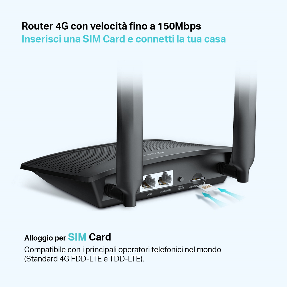 TP-LINK TLMR100 - Router 4G  fino a 150MBPS