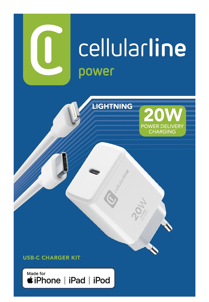 CELLULAR LINE ACHIPHKITC2LMFI20W - USB-C Ladegerät 20W für Apple
